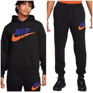 Nike Club Chenille Men's 2 Piece Sweatsuit Hoodie Joggers Fleece Tracksuit NWT